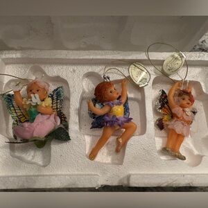 Ashton Drake heirloom ornaments the enchanted garden series. Set of 3.